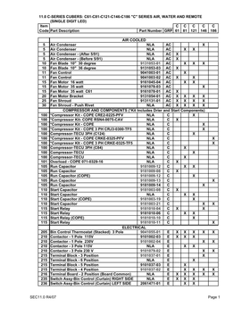 C121 ice machine parts diagram