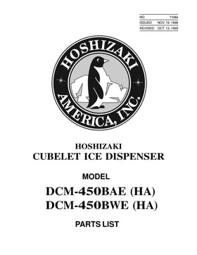 DCM-450BWE ice machine parts diagram