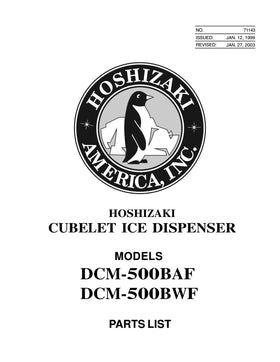 DCM-500BAF ice machine parts diagram