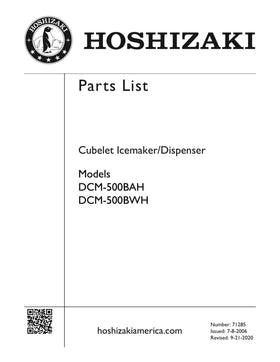 DCM-500BWH ice machine parts diagram