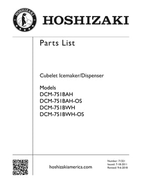 DCM-751BWH-OS ice machine parts diagram