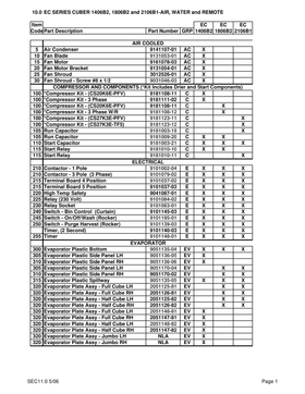 EC2106B1 ice machine parts diagram