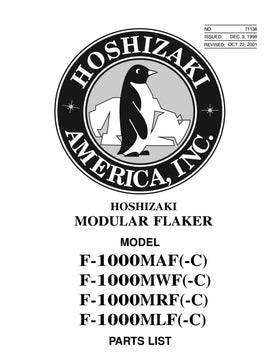 F-1000MWF ice machine parts diagram