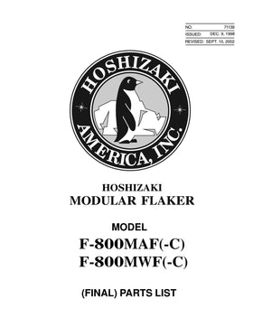 F-800MAF-C ice machine parts diagram