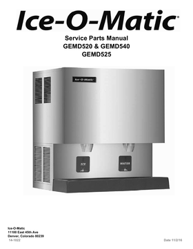 GEMD540 ice machine parts diagram