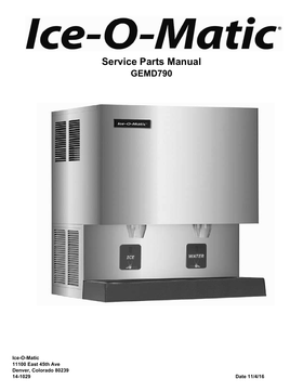 GEMD790 ice machine parts diagram