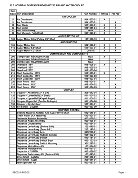 HD750 ice machine parts diagram