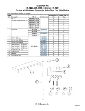 HS-5230 ice machine parts diagram