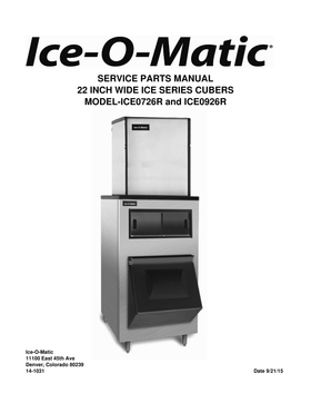 ICE0926R ice machine parts diagram