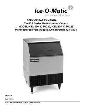 ICEU225 ice machine parts diagram