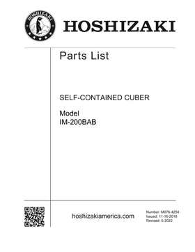 IM-200BAB ice machine parts diagram