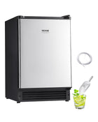 VEVOR Undercounter Built-in Ice Maker 15 Lbs/Day Under Counter Ice Maker Machine with Reversible Door Stainless Steel Freestanding Ice Maker for Commercial Home Kitchen No Drain Required