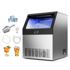 VEVOR Commercial Ice Maker Machine 265 lbs/24h with 85 lbs Storage Capacity Built-in/Freestanding/Under Counter Stainless Steel Ice Maker with LED Display & Self-Cleaning