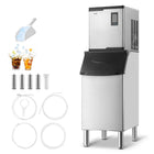 VEVOR Commercial Ice Maker Machine 300LBS/24H Ice-Making Machine with 300LBS Stainless Steel Storage Bin Auto Self-Cleaning Ice Maker with Touchscreen for Bar Cafe Restaurant Business Commercial