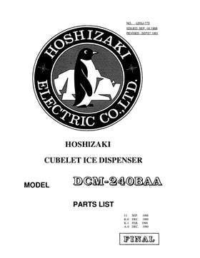 DCM-240BAA ice machine parts diagram