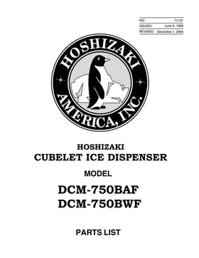 DCM-750BWF ice machine parts diagram
