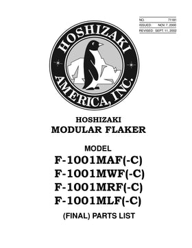 F-1001MLF ice machine parts diagram