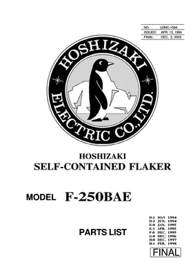 F-250BAE ice machine parts diagram