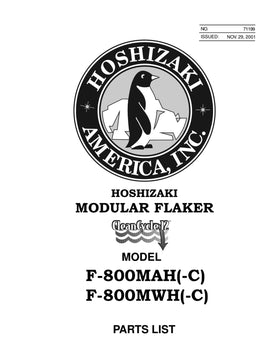 F-800MWH-C ice machine parts diagram