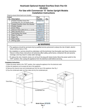 HS-5234 ice machine parts diagram