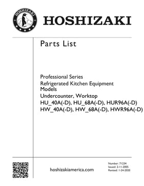 HUF68A ice machine parts diagram