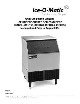 ICEU150HA ice machine parts diagram